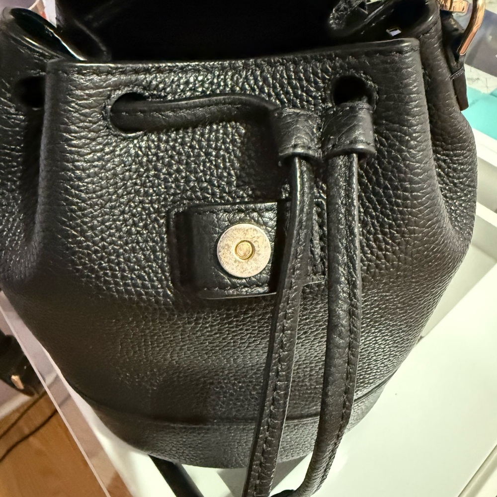 Tory Burch Black Pebbled Leather Mini  Backpack - Picture 2 of 5